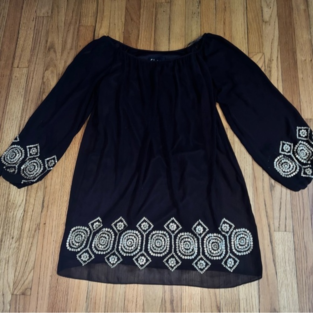 SL Fashions brown dress/top with ballon sleeves